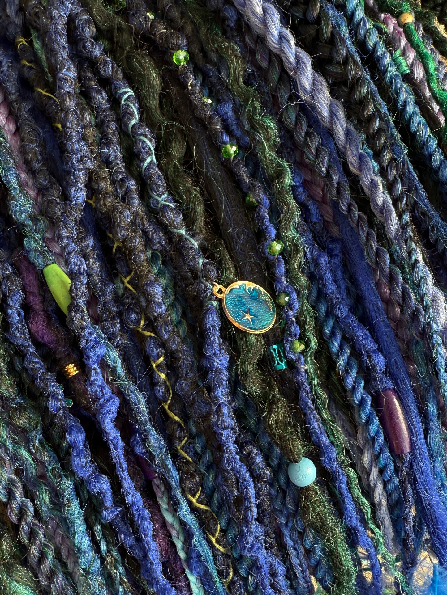 Blue Mermaid Dreadlocks – Teal & Sapphire Fantasy Hair Extensions (DE / SE)