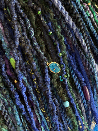 Blue Mermaid Dreadlocks – Teal & Sapphire Fantasy Hair Extensions (DE / SE)