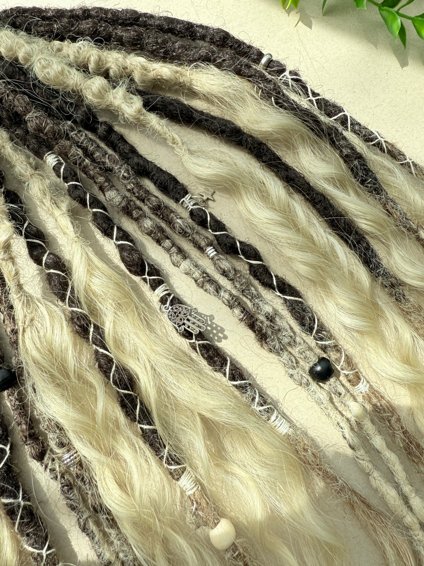 Blonde Brown Dread Scrunchie – Boho Hair Accessory, Wavy Dread Ponytail