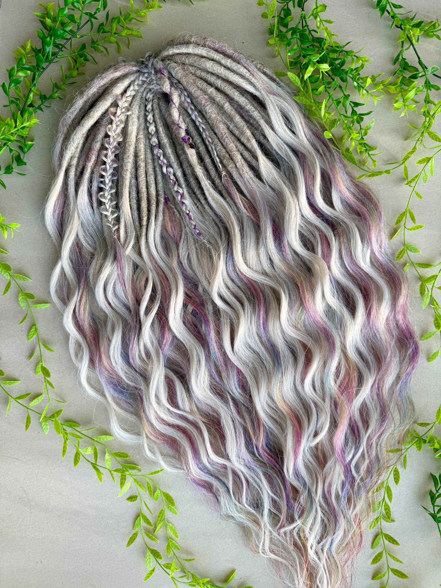 Sunborn Dreadlocks – Rainbow Fantasy Hair Extensions with Blonde Curls (DE / SE)