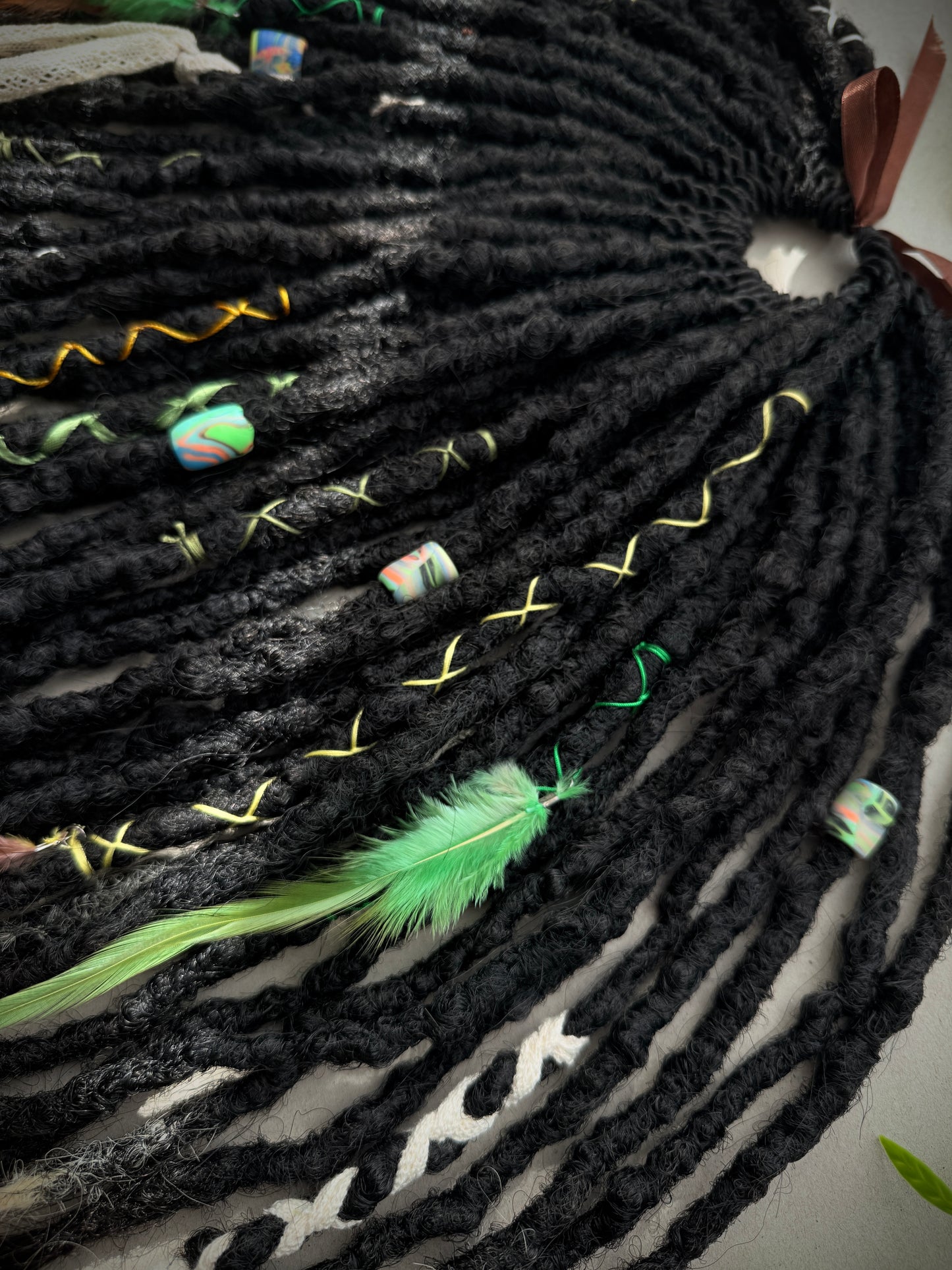 Black & Blonde Dreadlocks with Human Hair Tips – 80 cm SE Full Set