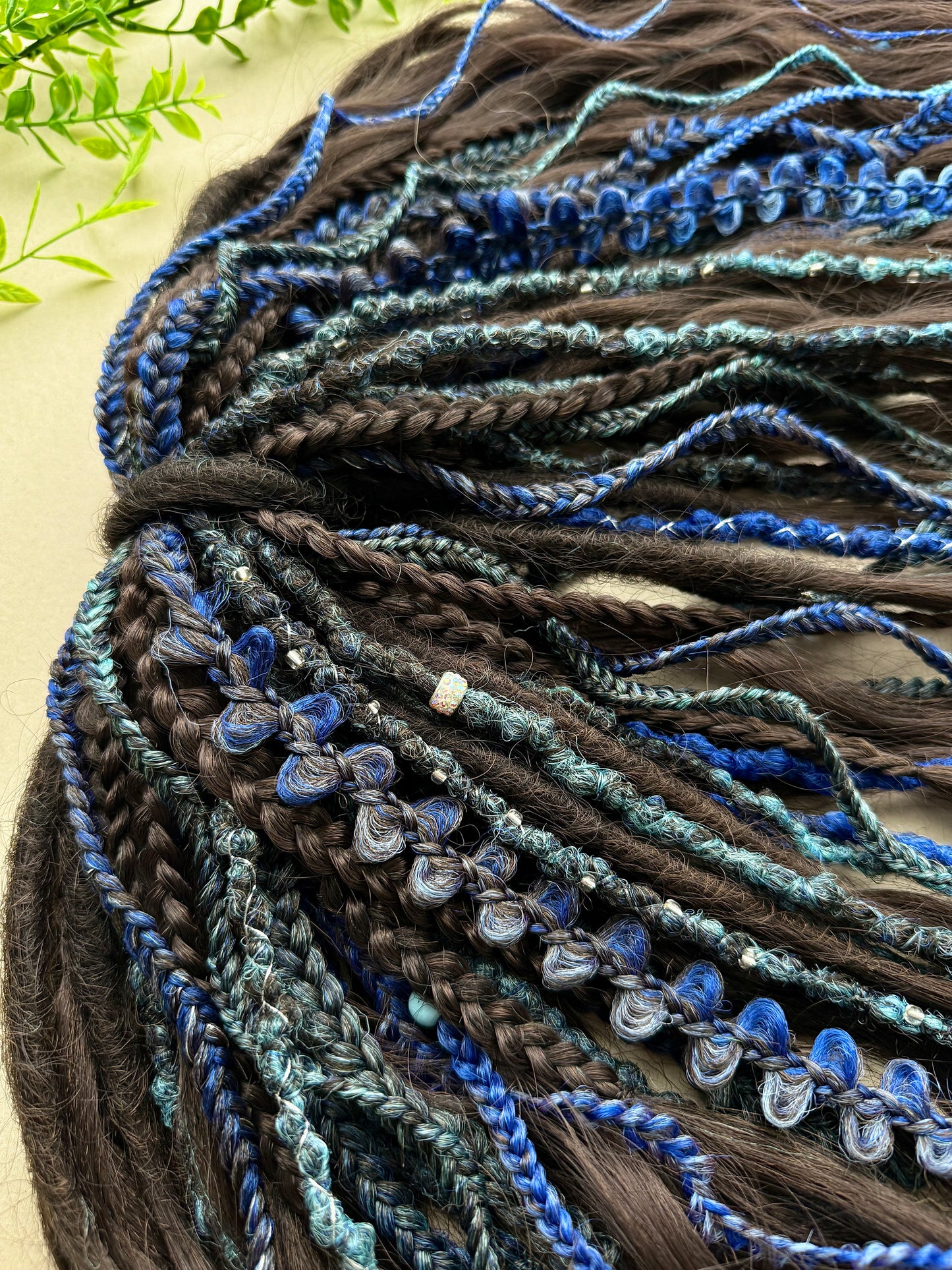 Blue Mermaid Dreadlocks – Teal & Sapphire Fantasy Hair Extensions (DE / SE)