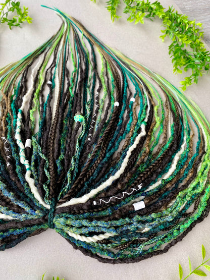 Forest Spirit Dreadlocks - Green & Brown Ombre | Handmade Fantasy Hair