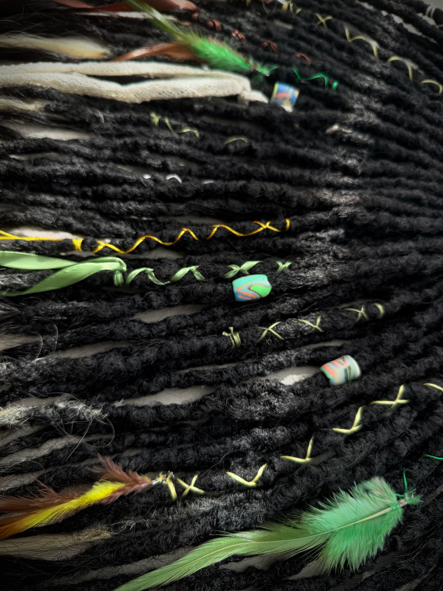 Black & Blonde Dreadlocks with Human Hair Tips – 80 cm SE Full Set