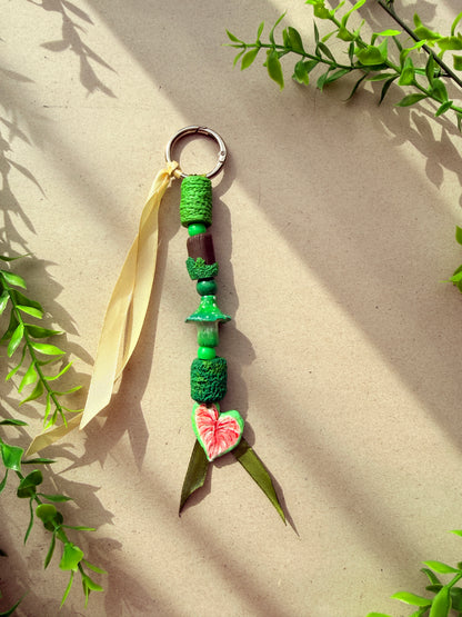 Forest Spirit Lula & Handmade Beaded Charm Set | Natural Stone Dread Wrap & Polymer Clay Dread Accessories