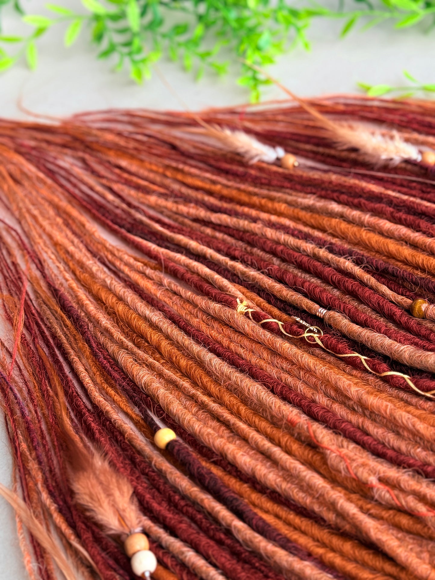 Autumn Grove Dreadlocks – Copper, Rust & Burgundy Forest Fantasy Soft DE Dreadlocks | Ready to Ship