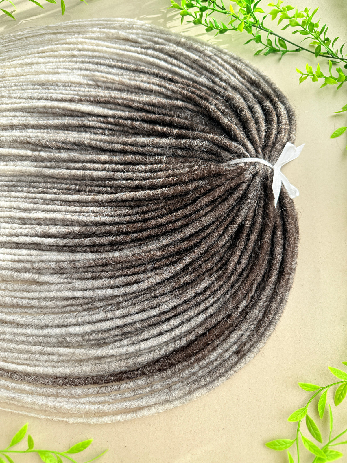 Graphite Grey to White Ombre Soft DE Dreadlocks | Ready to Ship | Handmade Synthetic Dreadlock Set