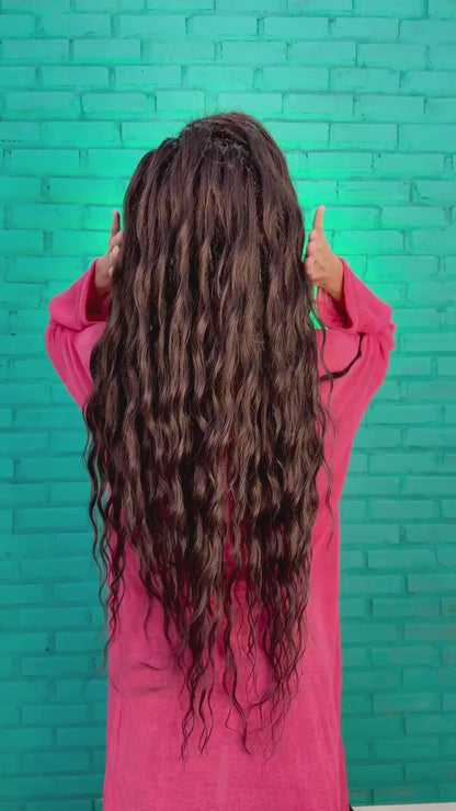 Dark Brown Natural Dreadlocks with Curls – Textured Boho Hair Extensions (DE / SE)