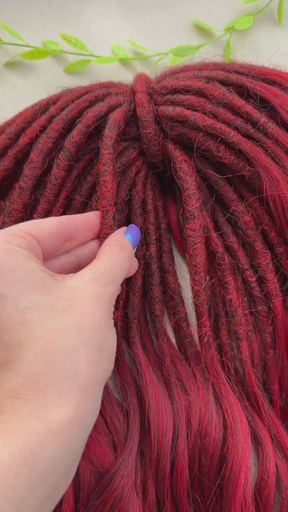 Red Ombre Dreadlock Curls – Synthetic Curly Fantasy Hair Extensions (DE / SE)