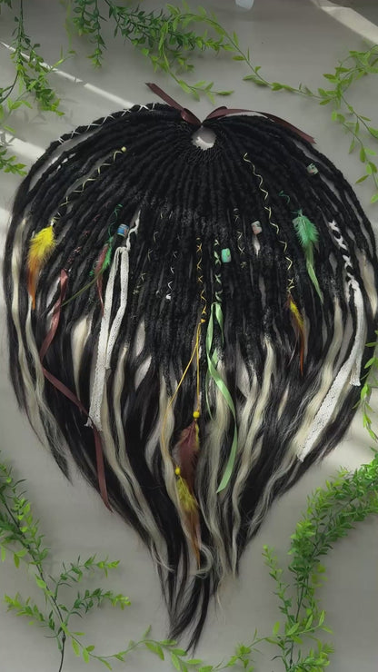 Black & Blonde Dreadlocks with Human Hair Tips – 80 cm SE Full Set