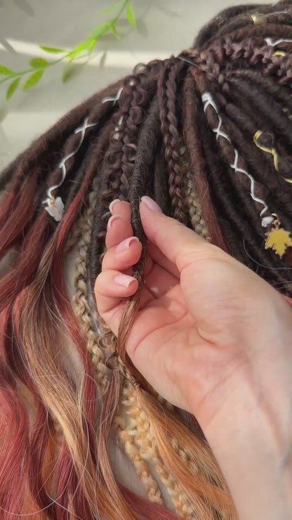 Honey Flame Dreadlocks – Ginger & Blonde Ombre Curly Fantasy Hair Extensions