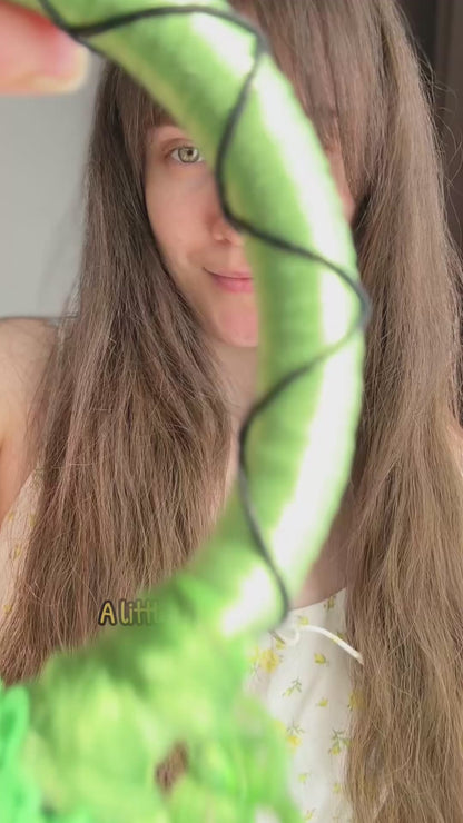 Green Boho Hair Stick with Braided Extensions – Forest Fairy Hair Accessory